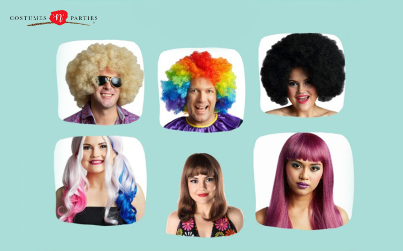 Various wigs for virtual costumes and online parties
